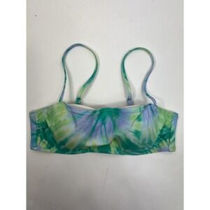 Shade & Shore Bikini‎ Top Women's Sz 34B Green Multi Push Up Underwire